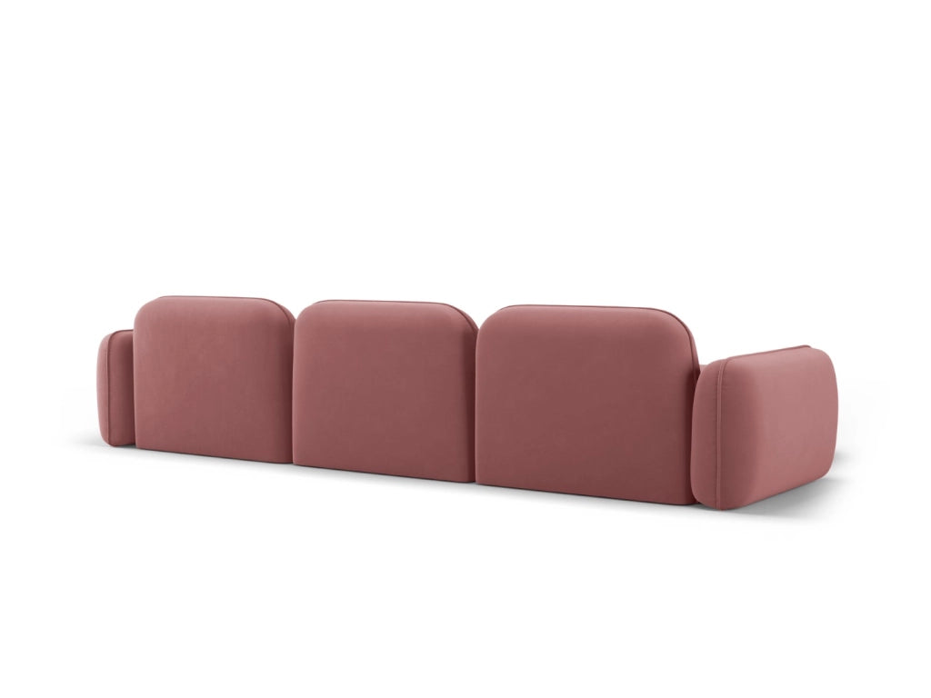 Cosmopolitan Design - Divano angolare modulare sinistro "Sydney" 4 posti in velluto salmone 