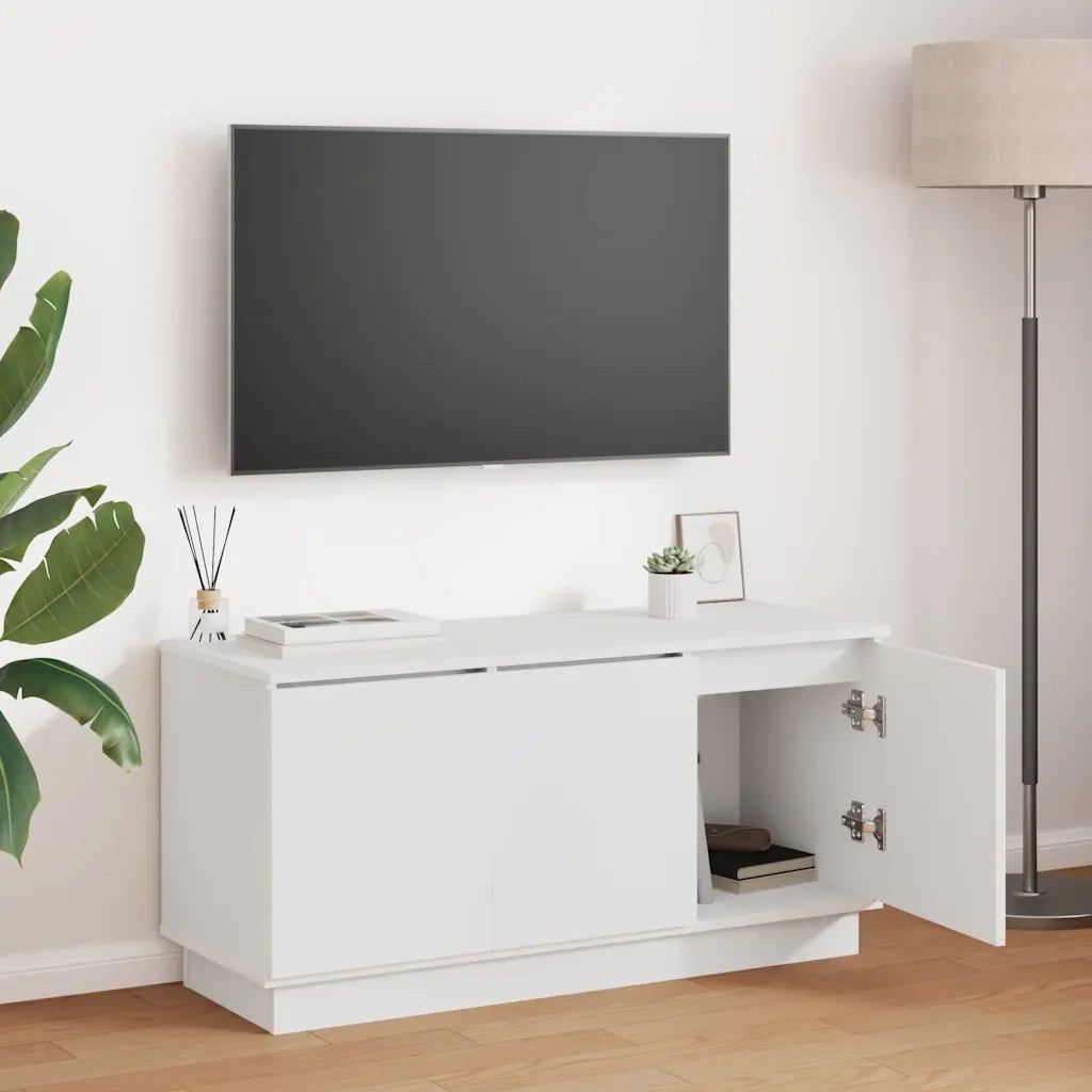Mobile TV-Credenza TV-Console TV Bianco 100 x 38 x 49 cm Legno multistrato