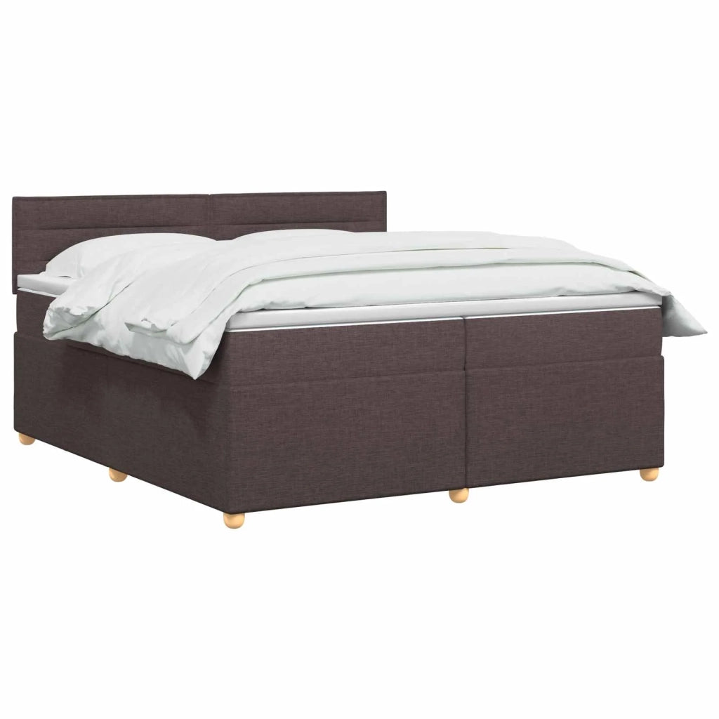 Letto box spring con materasso Marrone Scuro 200 x 200 cm 3451031