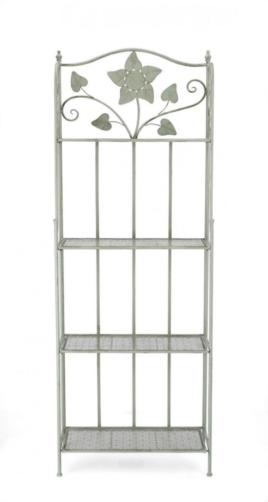 Scaffale 4 Ripiani 59x28x167 cm Harriet in Acciaio Salvia