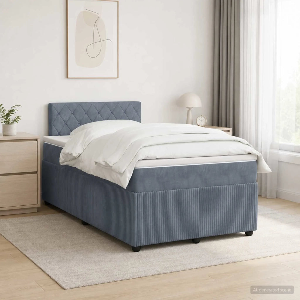 Letto box spring con materasso Grigio Scuro 120 x 190 cm 3451632