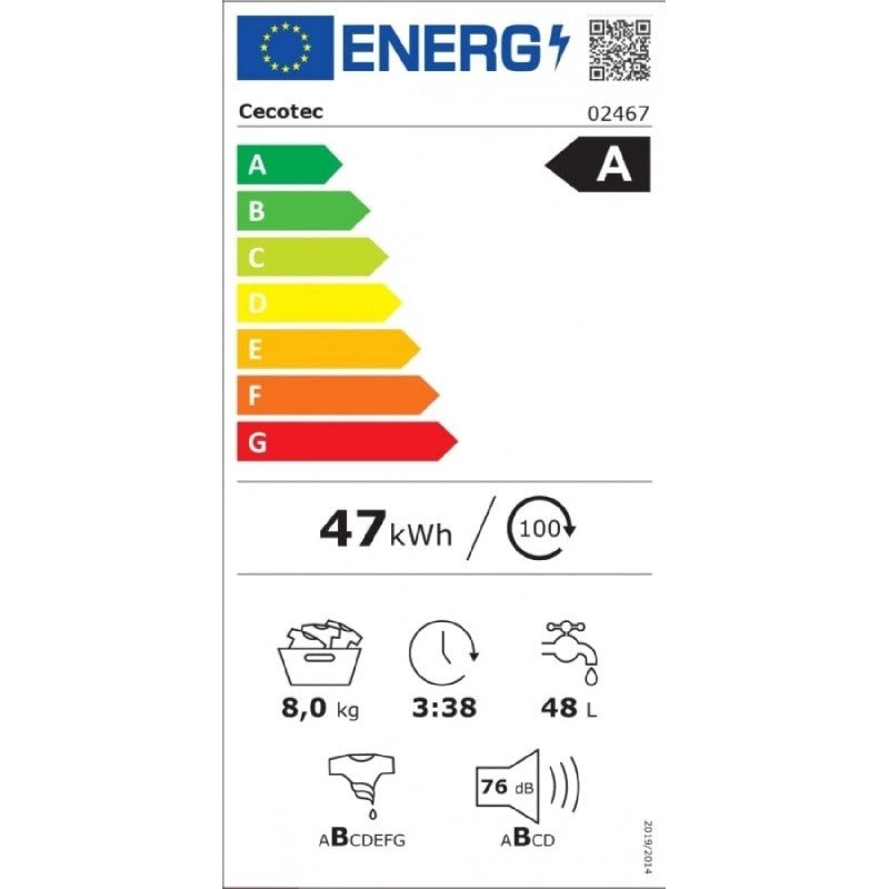 CECOTEC 02467 - Lavatrice Bolero DressCode 8500 Inverter Steel A