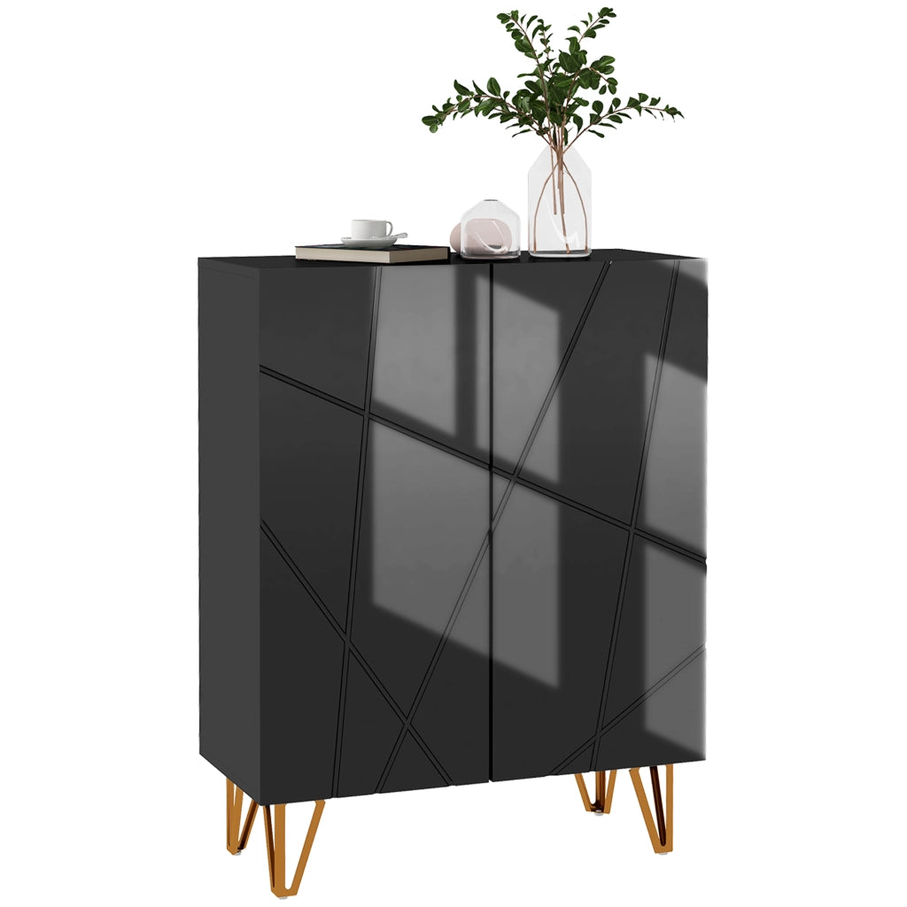 Scarpiera Moderna con Ripiani Regolabili ¨C Minimal ¨C Nero