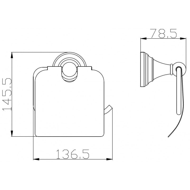 Portarotolo retrò MORAVA in ottone cromato 13,65x 7,85 x14,55 cm
