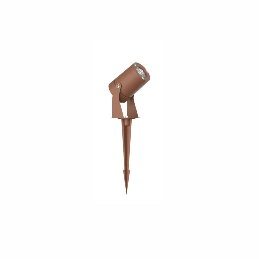 Sair - Faro a led a picchetto rotondo 10W IP65 Corten 3000K - Luce da giardino per piante o siepe h36cm - Beneito faure