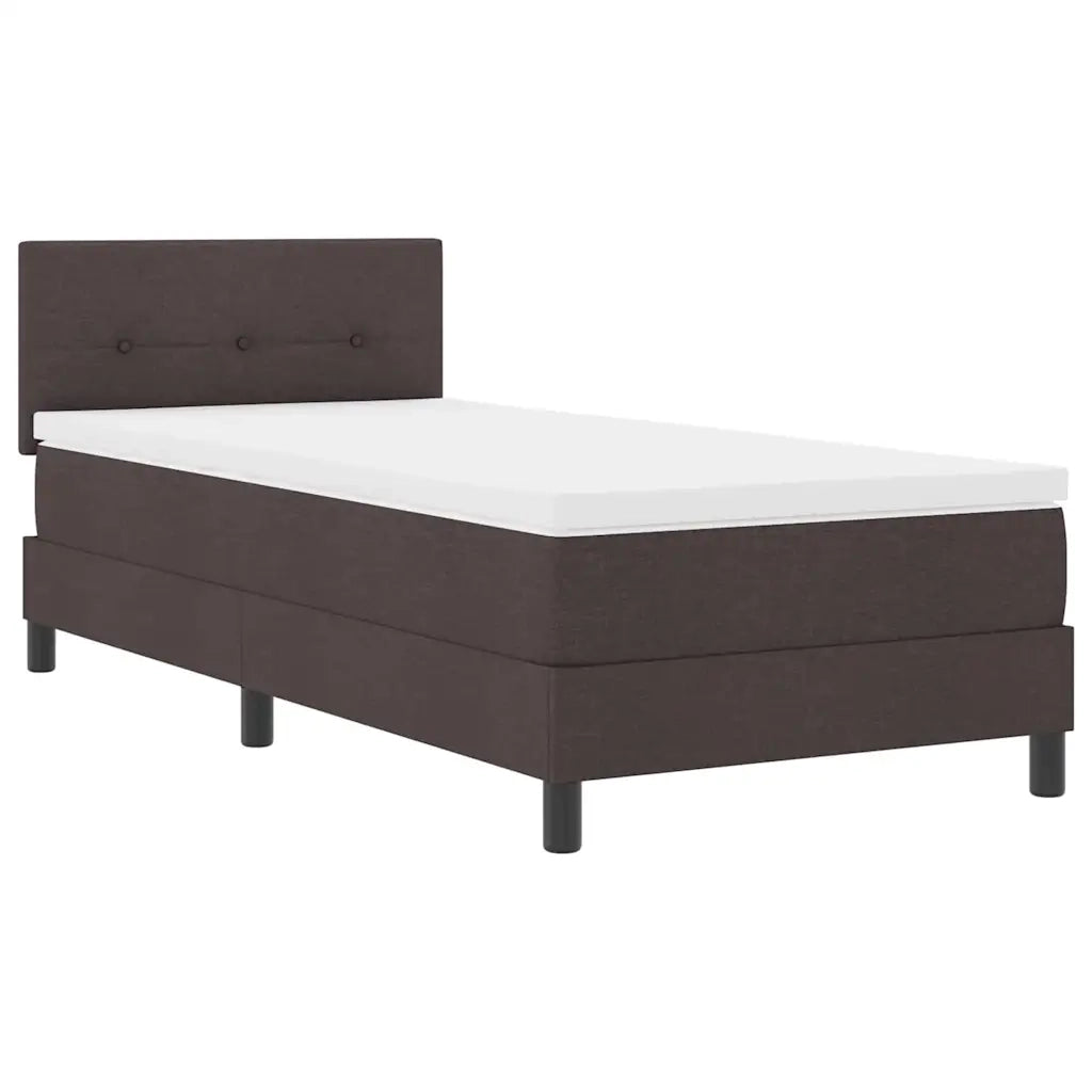 Letto a molle con materasso Marrone Scuro 100 x 200 cm Tessuto