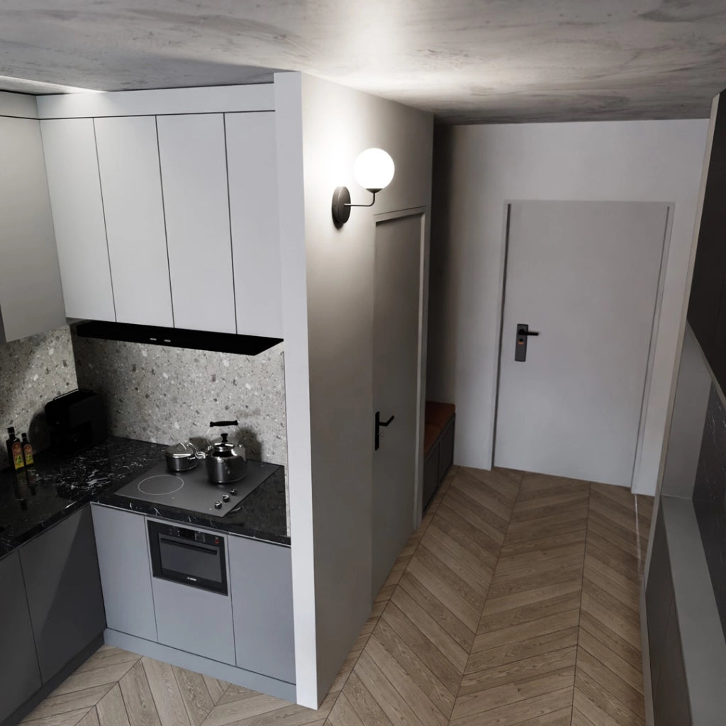 Applique Emibig Pregos K1 E14 1 luce nera vetro acciaio
