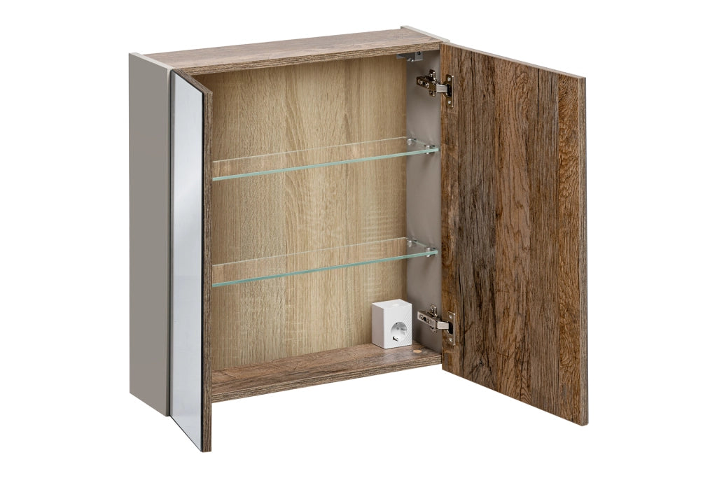 Mobile con specchio 60 cm 2 ante Santa Fe Taupe 60 x 65 x 17 cm
