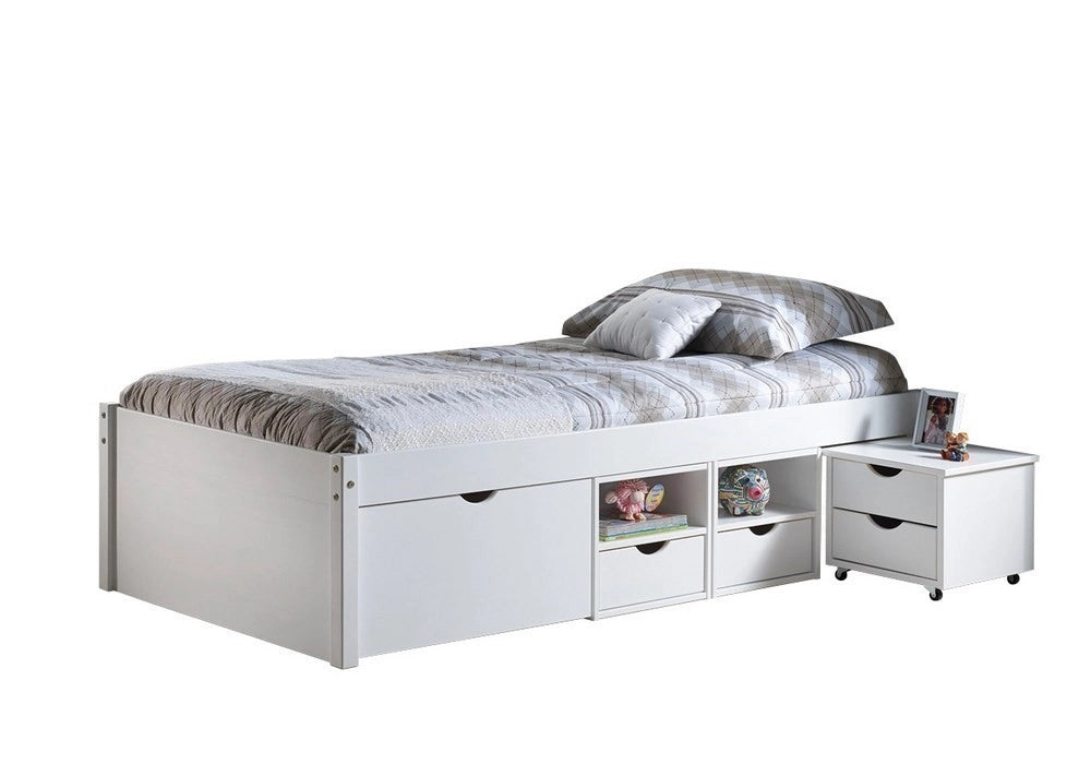 Letto bambini + secondo letto con cassetti TILL cm236x95x77h bianco INTER LINK