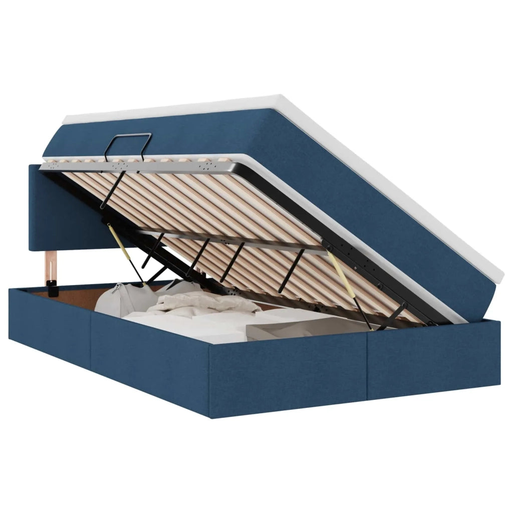 Letto con contenitore e materasso con testiera Blu 120 x 200 cm 3370442