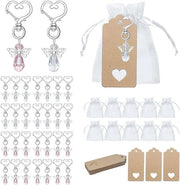 Set di 30 hanger per chiavi con angelo e ali d'angelo con cristallo - con scatole e etichette