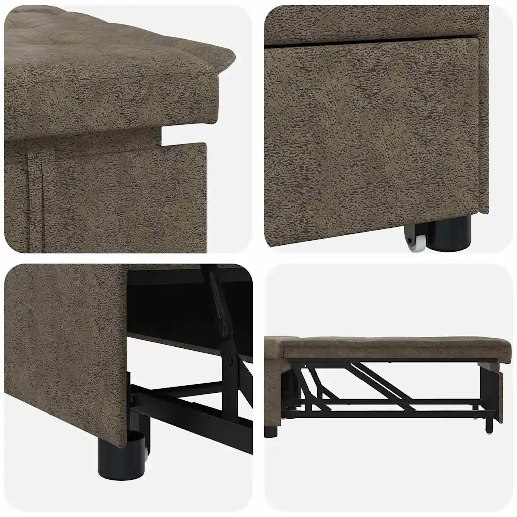 Divano letto Grigio scuro 194 x 67 x 82 cm Tessuto Huahua 42008605