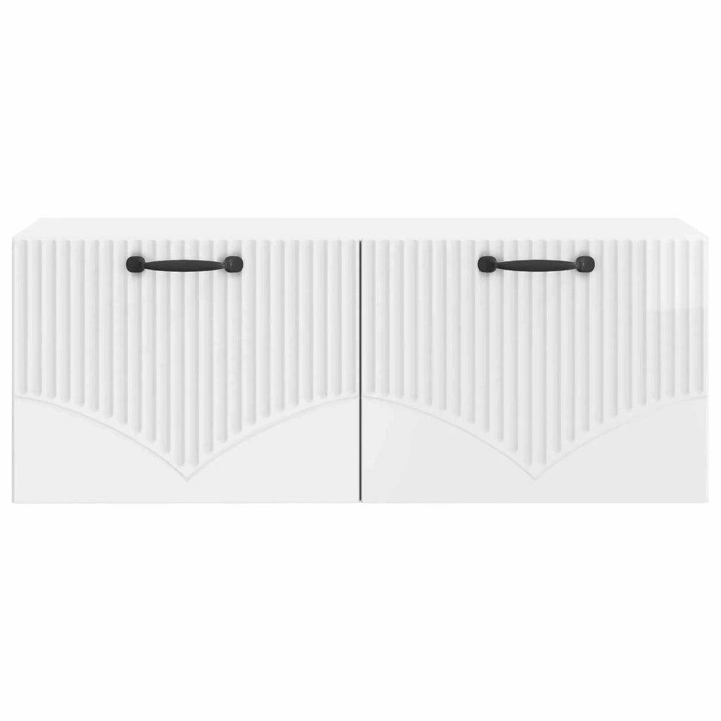 Mobile TV da Muro | Armadietto TV | Mobile Porta TV Bianco Lucido 78,5 x 31 x 30 cm