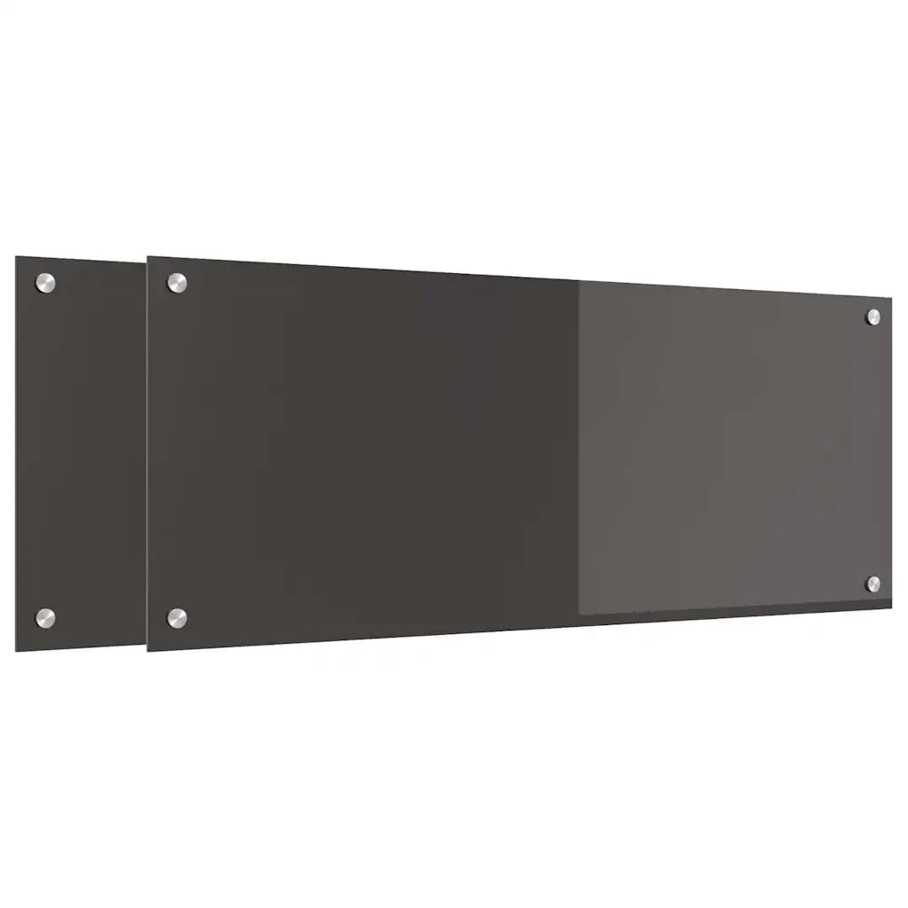 Rivestimento da Cucina 2 pz-Set di 2 Paraschizzi per Cucina Grigio scuro 100 x 40 cm