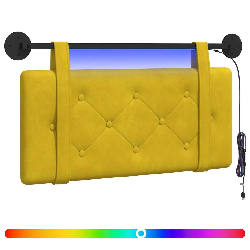 Testiera | Testata sospesa Con luce LED Giallo Velluto