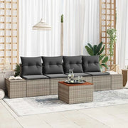 Set Divano da Giardino 5 pcs Grigio polyrattan
