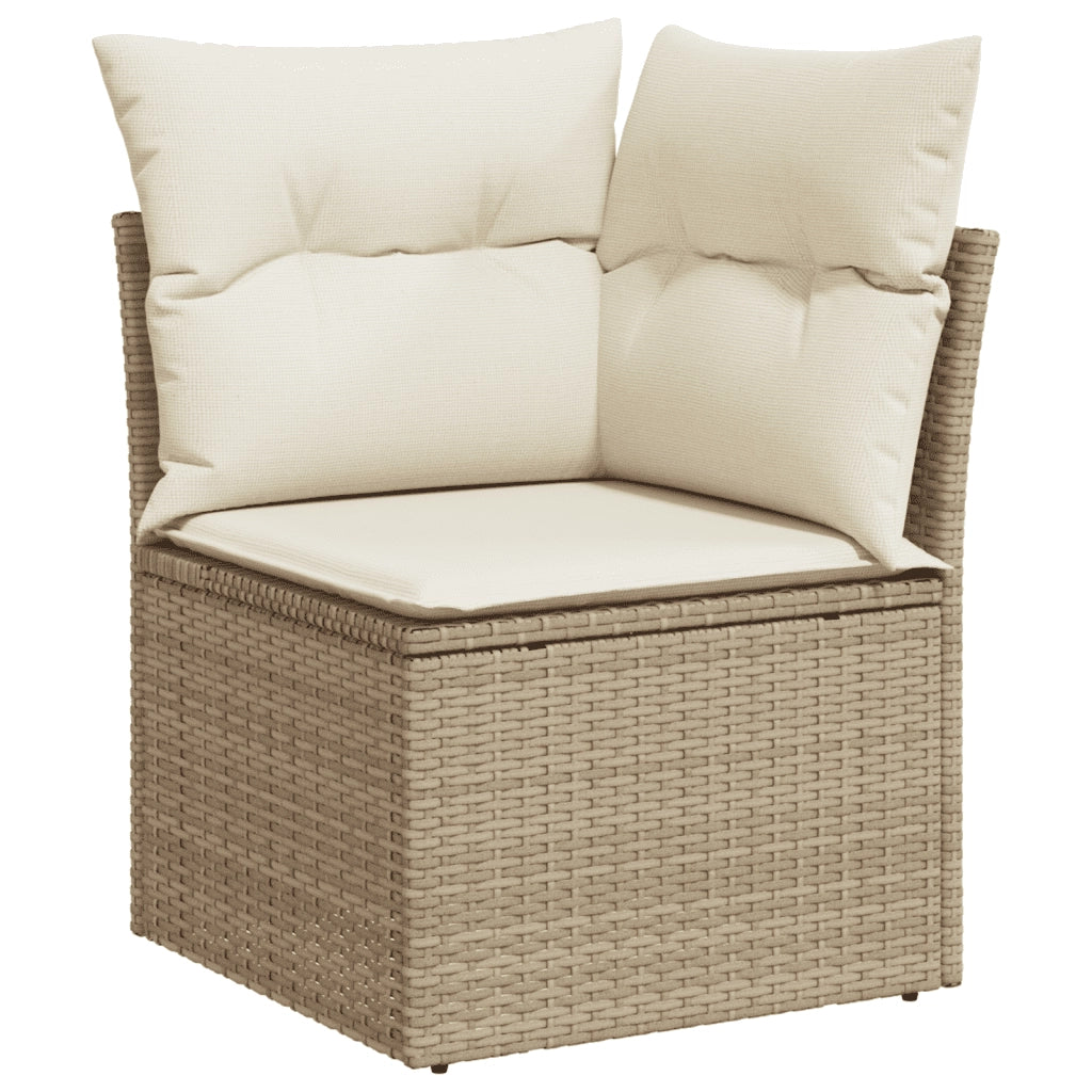 Set Divani da Giardino 7 pz con Cuscini Beige in Polyrattan 3259426