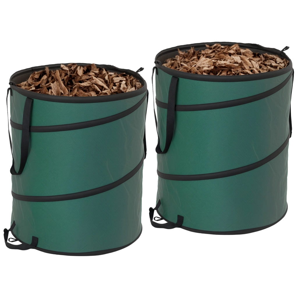 Sacco per Rifiuti da Giardino 2x160L ¨C Minimal ¨C Verde, Impermeabile, con Maniglie