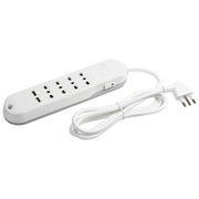 BTicino Slim, Prolunga Multipresa 4 Prese AC, 1.5m, Bianca con 2 USB