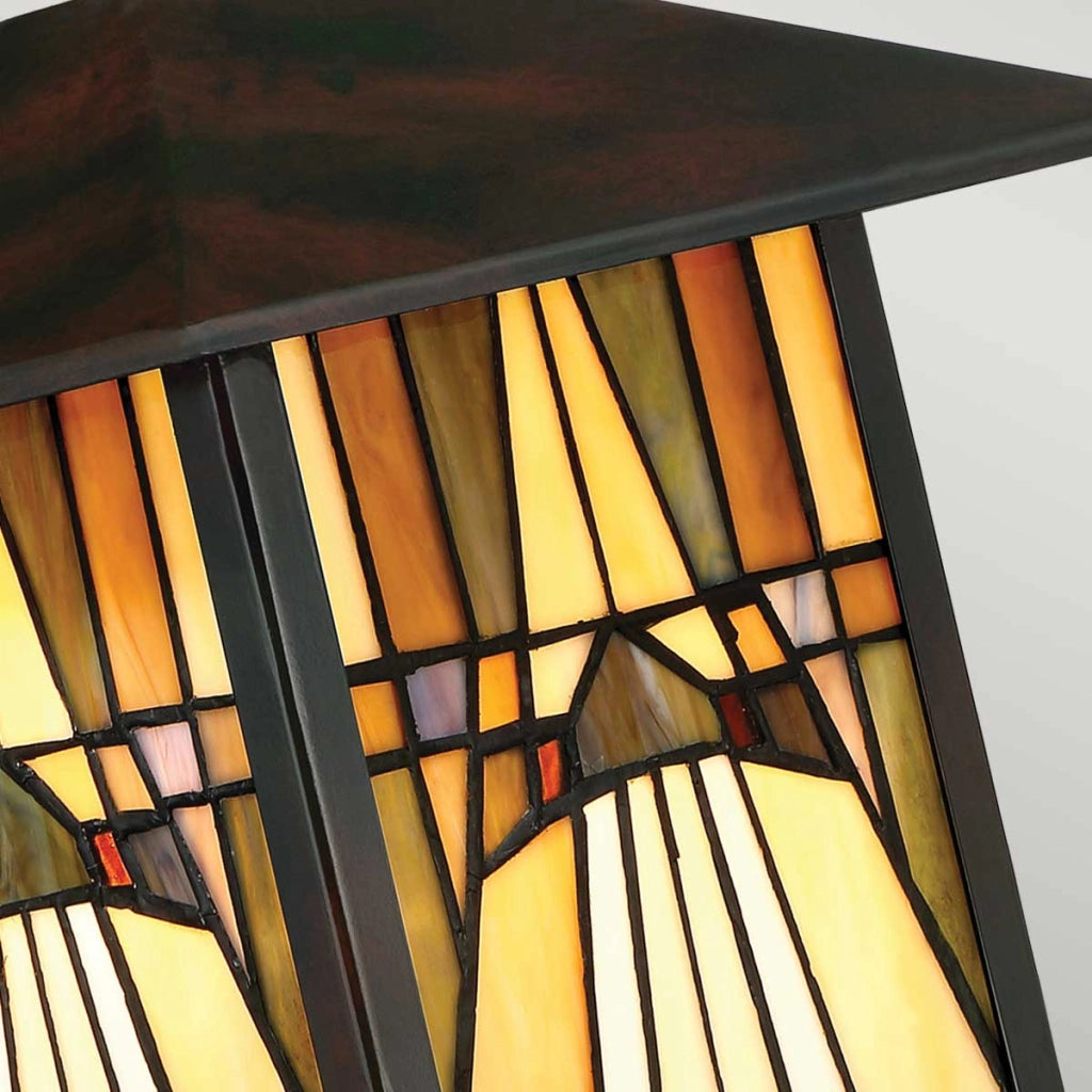 Applique esterna Inglenook vetro Tiffany bronzo E27 Quoizel