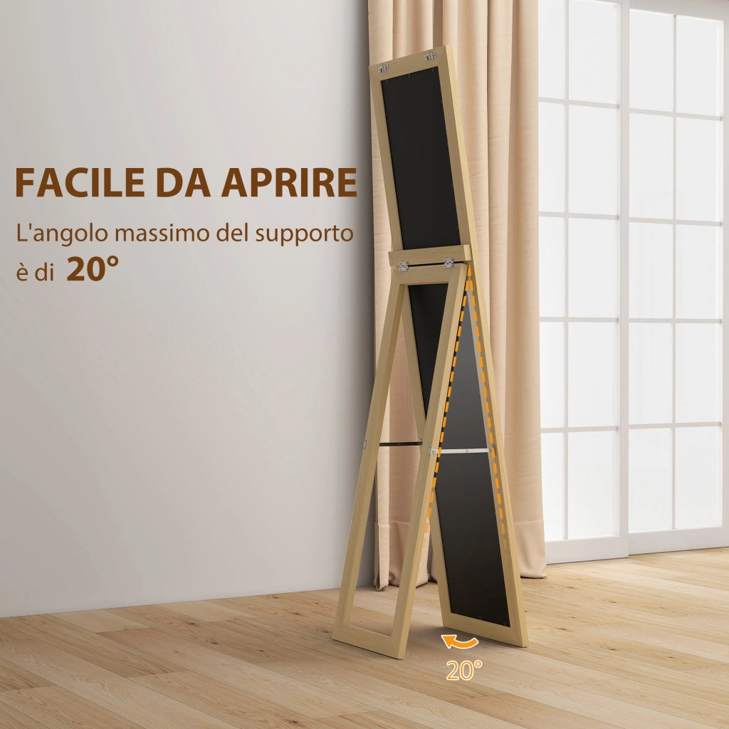 Specchio da Parete o Terra ¨C Xylo ¨C Cornice MDF Quercia 37x40x155 cm