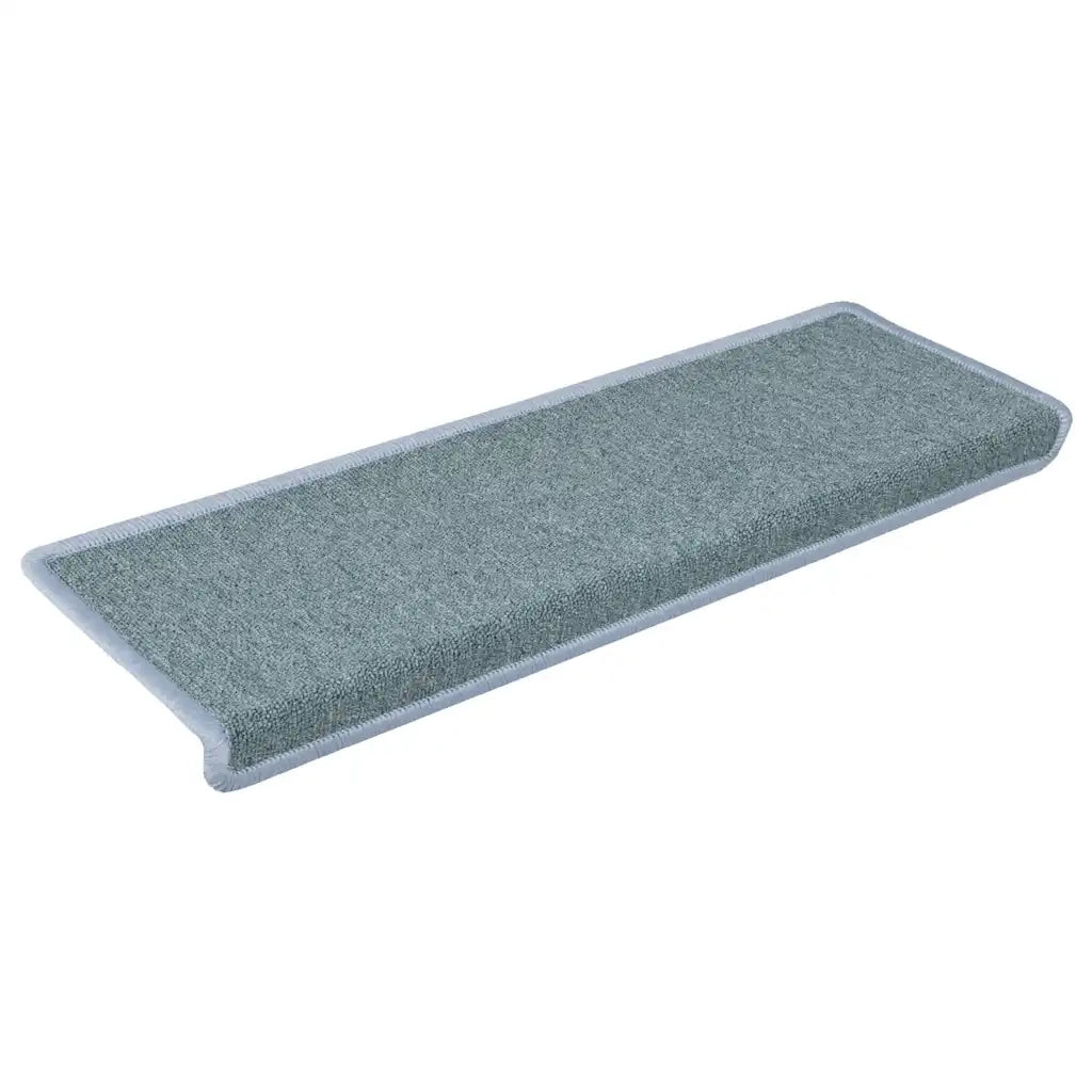 Tappetini per scale 15 pz 65x21x4 cm Blu mare con bordo rettangolare 326194