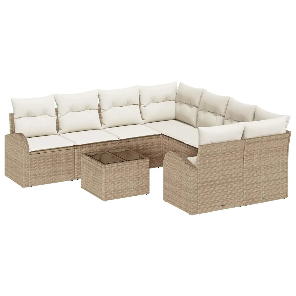 Set Divano da Giardino Beige 55 x 55 x 37 cm polyrattan 3345981