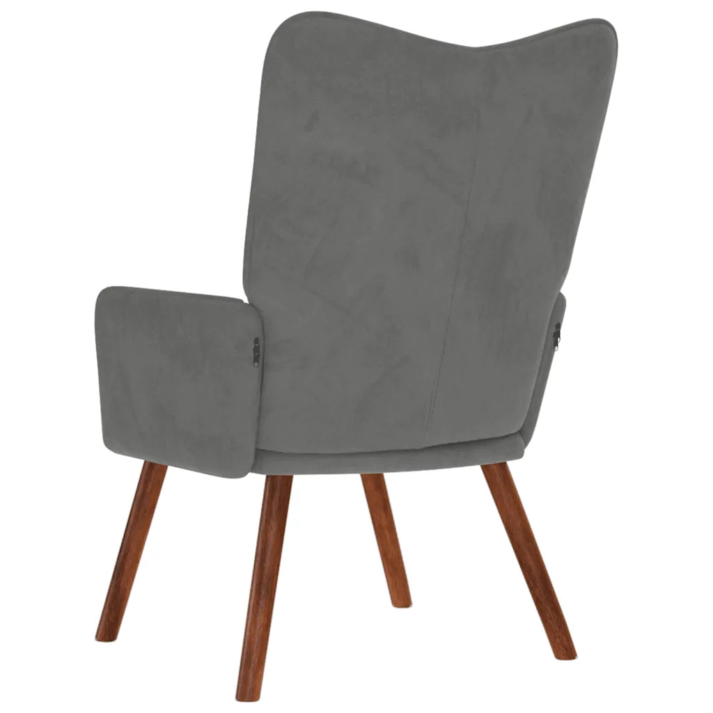 Poltrona | Sedia Relax Grigio Scuro in Velluto
