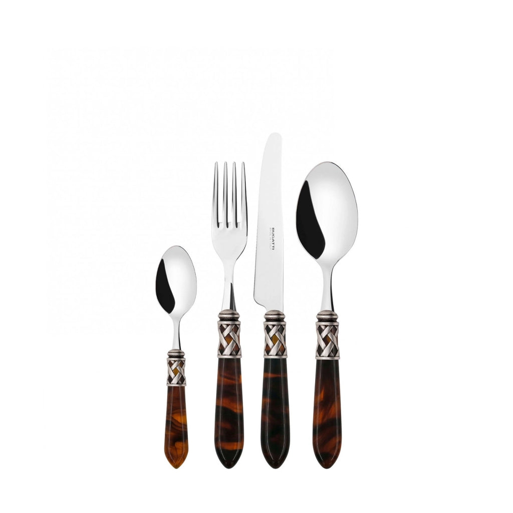 ALADDIN Ghiera Argento Anticato, Posate Set 24 Pz, Scatola