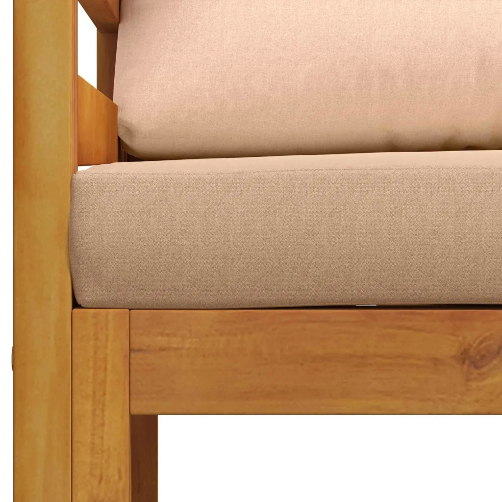 Poltrona modulare con cuscini Legno di Acacia Massello Naturale 42028339