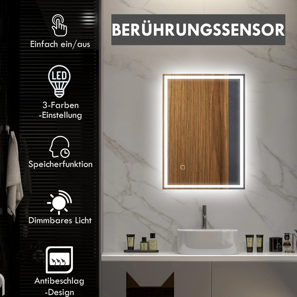 Specchio da Bagno LED con Interruttore Touch ¨C Xylo ¨C Bianco