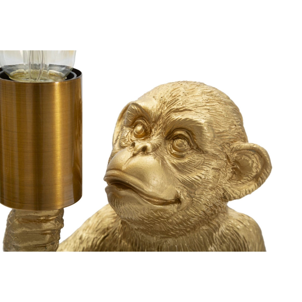 Lampada da tavolo Monkey in resina dorata