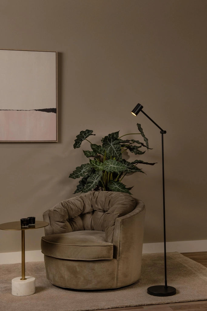 Lampada da terra LED touch nera Lucide TIPIK
