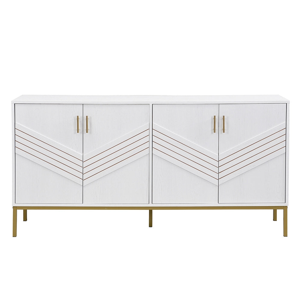 Buffet - Xylo - 4porte MDF bianco/oro regolabile