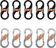 Karabijnhaak in Alluminio - 10 Pezzi - Impermeabile - a S - Forma