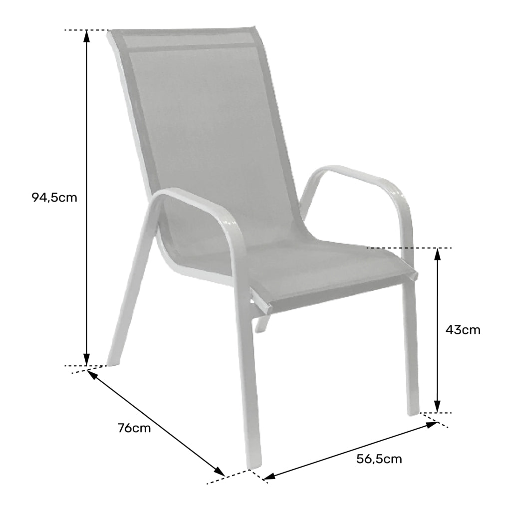Set di 4 sedie MARBELLA in textilene blu - alluminio bianco