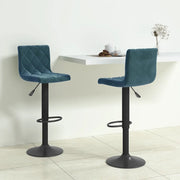 Sgabelli da Bar 2 pz Blu in Velluto 333735