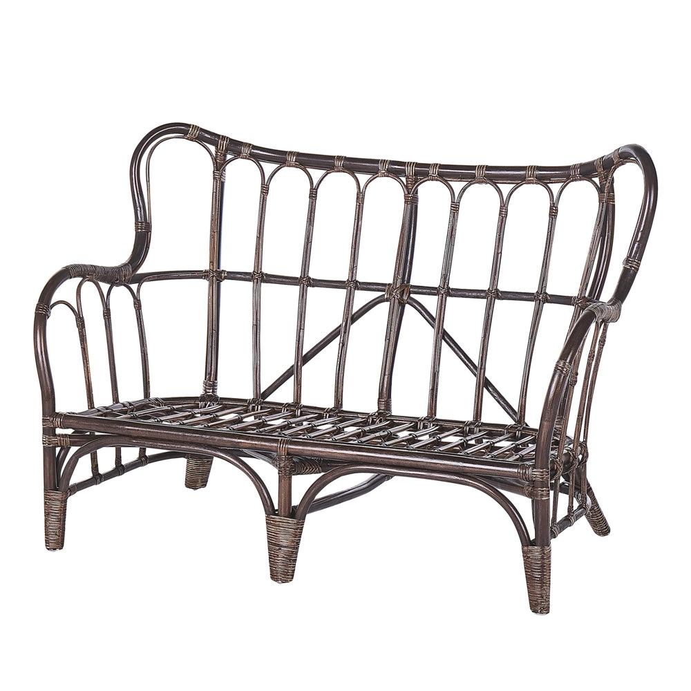 Lounge Set da Giardino 4 Posti in Rattan Naturale Marrone e cuscini Beige