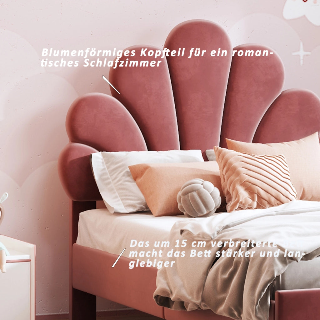 LETTO Imbottito 90x200 cm Velluto Rosso Fagiolo