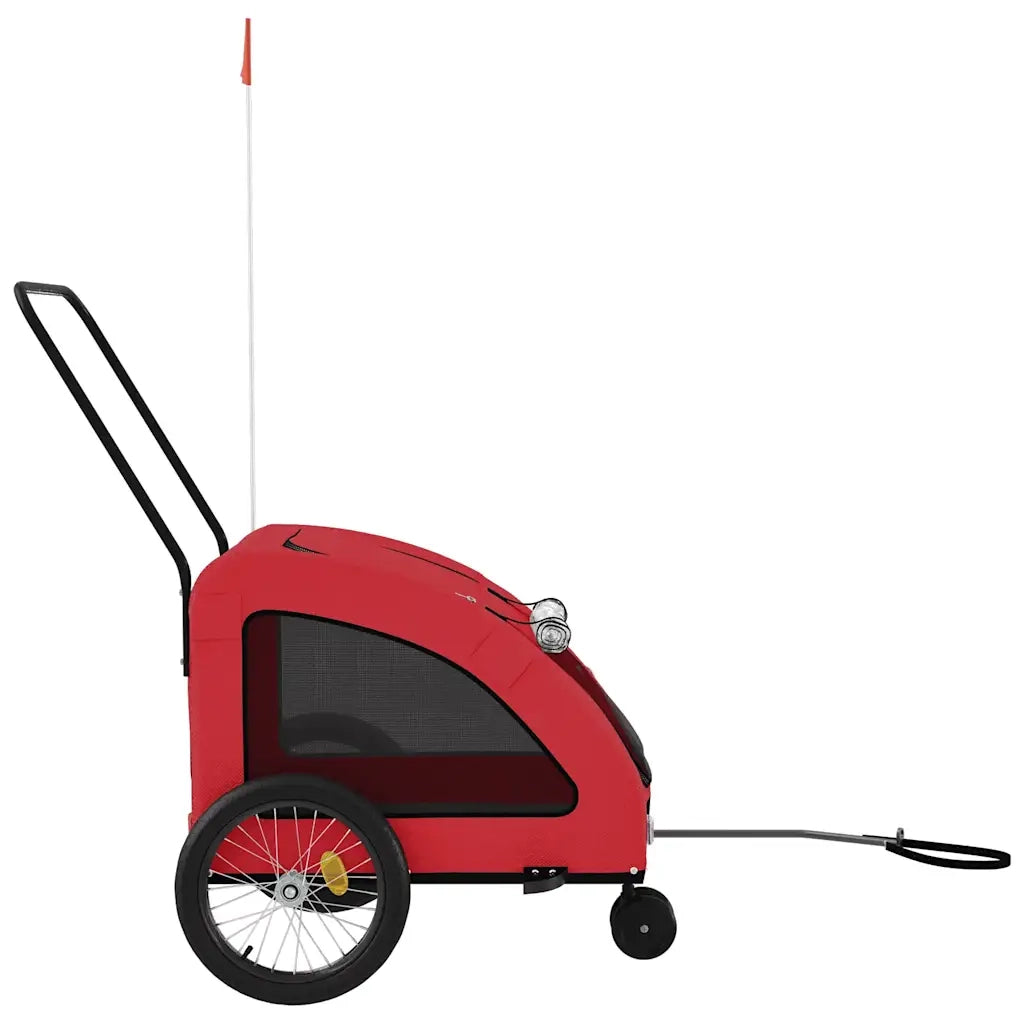 Rimorchio da Bici per Animali Rosso Oxford e Ferro 93985