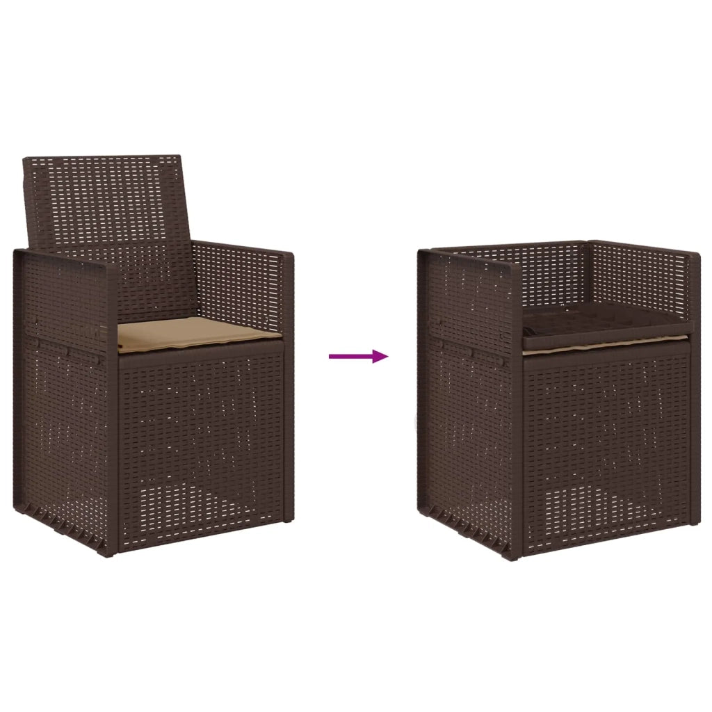 Sedie da pranzo da giardino 2 pcs Marrone e Tortora PP 899991