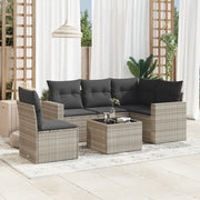 Set Divano da Giardino 6pz con Cuscini Grigio Chiaro Polyrattan 3218972