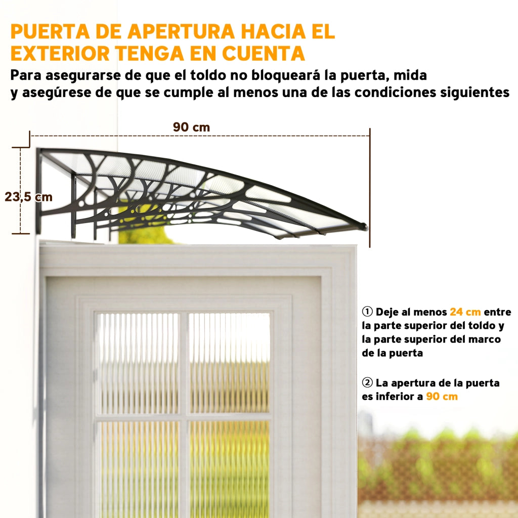 Tettoia per Porte e Finestre ¨C Minimal ¨C Trasparente 90x295x23,5 cm