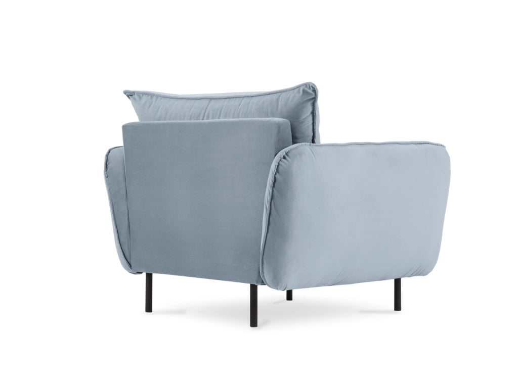 Cosmopolitan Design - Poltrona "Vienna" in velluto azzurro 