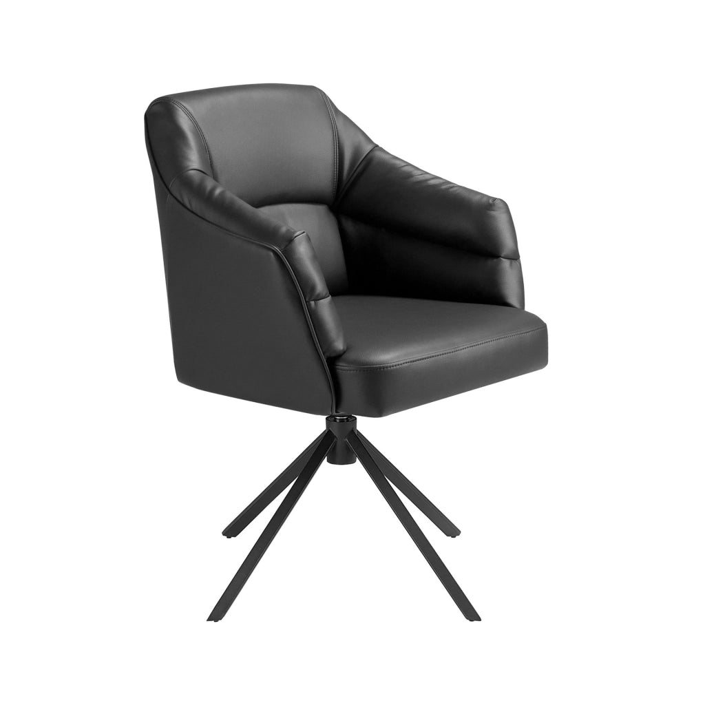 Sedia girevole in similpelle nera