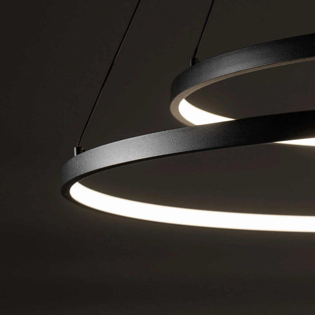 Lampada sospensione nera LED doppio anello Circolo Nowodvorski