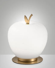 Lampada da Tavolo Wendy 8W LED Integrato 3000K Bianco e Ottone Satinato, Regolazione Luce al Tocco, Vetro Soffiato - Design Elegante