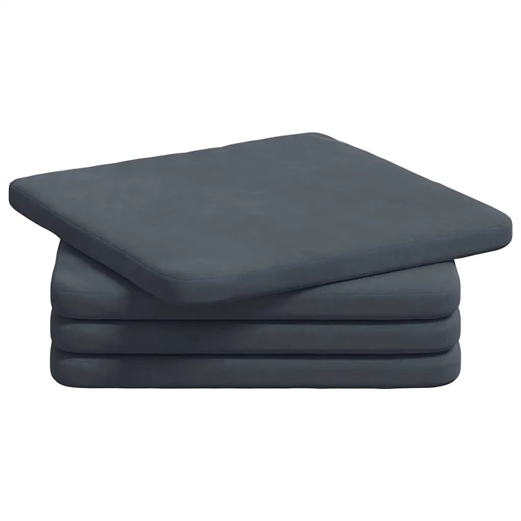 Cuscini per Seduta 4 pcs Grigio scuro 40 x 40 x 3 cm Velluto 42015207