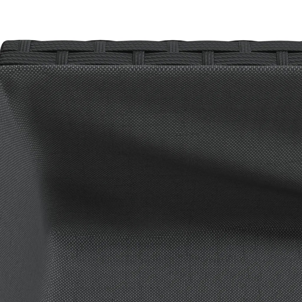 Fioriera da Giardino con Ripiano Nera in Polyrattan 366384