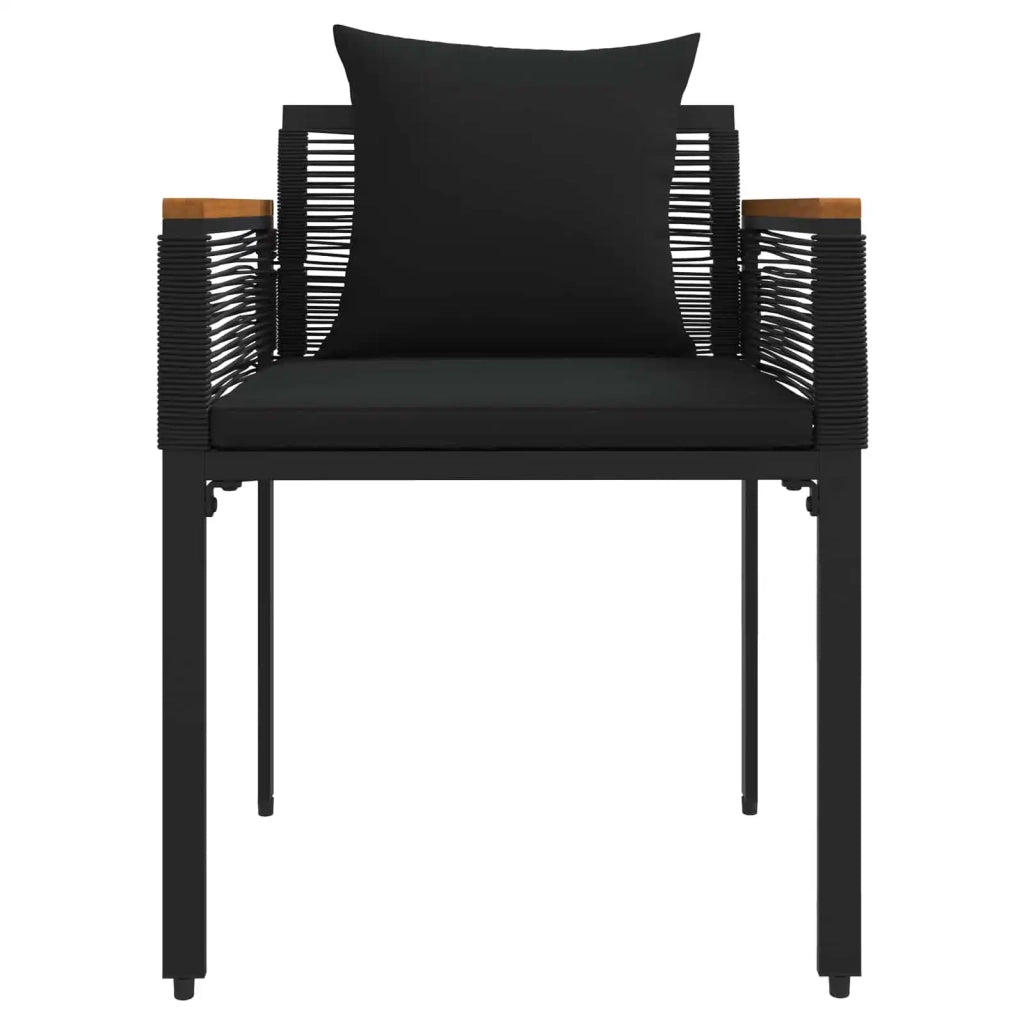 Set di Mobili da Esterno con cuscino 4 pcs Nero polyrattan 42025225